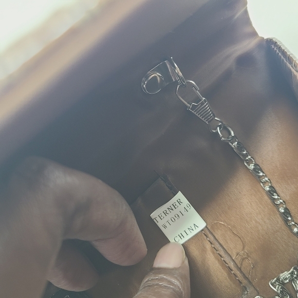 Bijoux Terner | Women's Tan or Brown Animal Skin Clutch Bag (One Size) - Picture 7 of 10